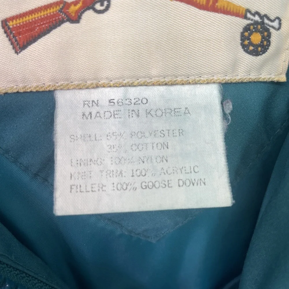 Vintage 90s Cabela's Quilted Down Parka Full Length Long Women's L‎ Hooded Teal